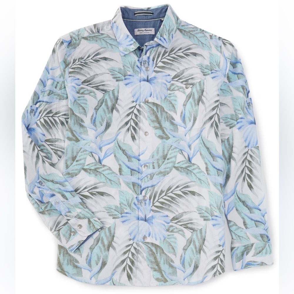 TOMMY BAHAMA Men's Sz XLT Big Floral Shirt Coastline Cord Fine Vine Paloma $148